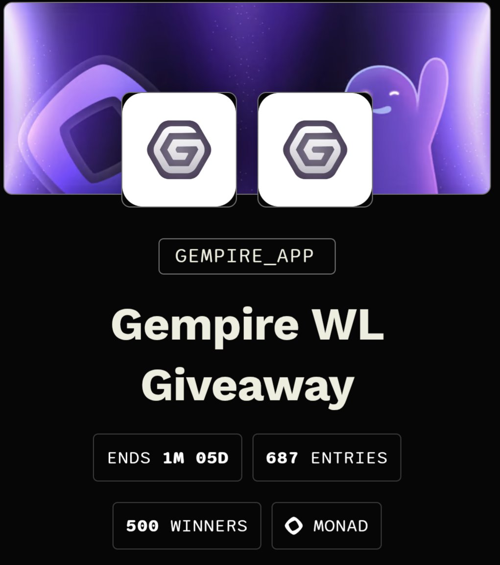gempire_app's tweet image. 500 WL spots still up for grabs! 
Great chances to win

Enter via @AlphabotApp 👇
alphabot.app/gempire-nft-0z…