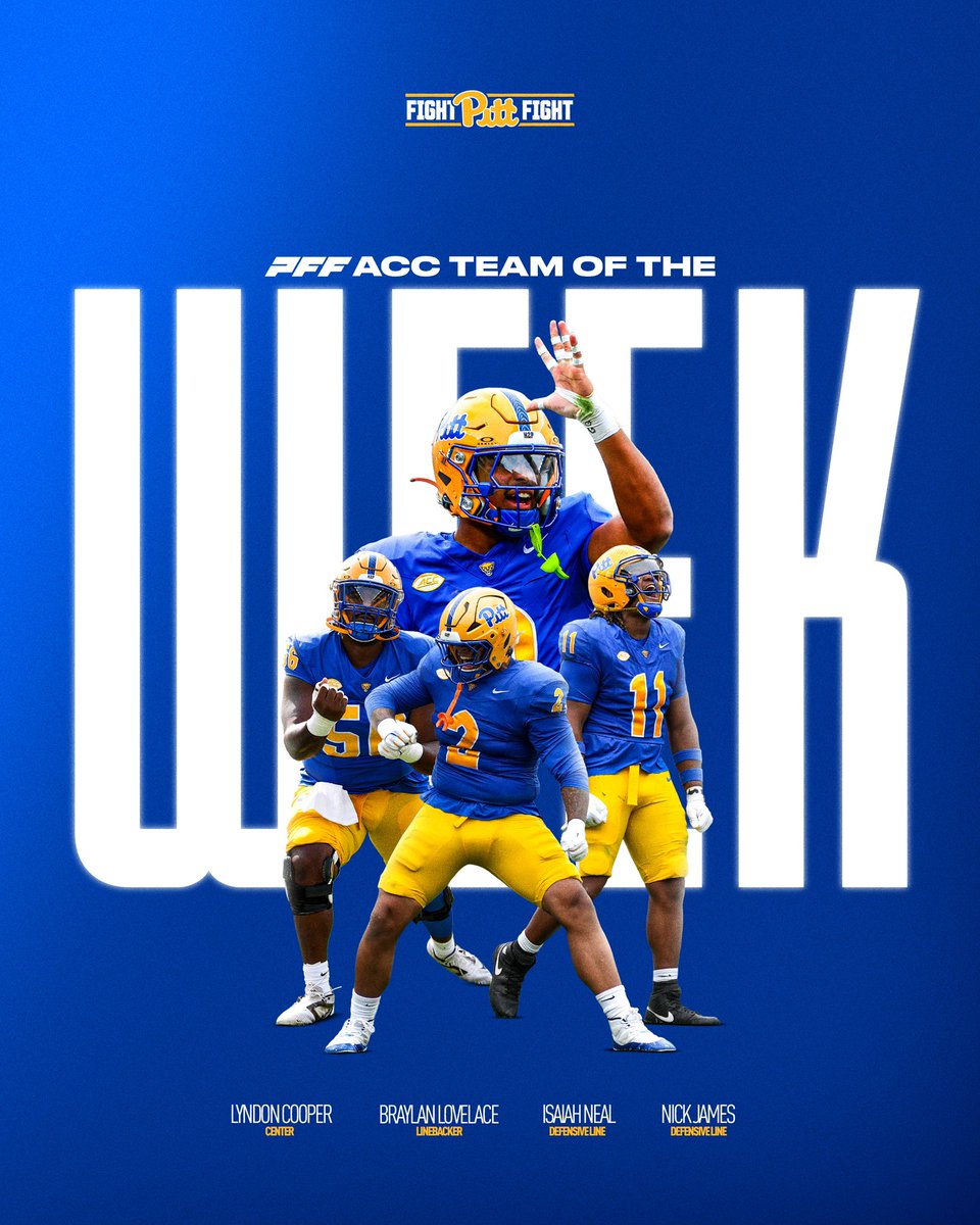 PFF ACC Team of the Week 🌟

🔵 <a href="/LyndonCooper5/">Coop</a> 
🟡 <a href="/BraylanLovelace/">Braylan Lovelace</a> 
🔵 <a href="/IsaiahNeal99/">Ghost</a> 
🟡 <a href="/Njames9999/">Nick James¹⁹</a> 

#H2P » <a href="/PFF_College/">PFF College</a>