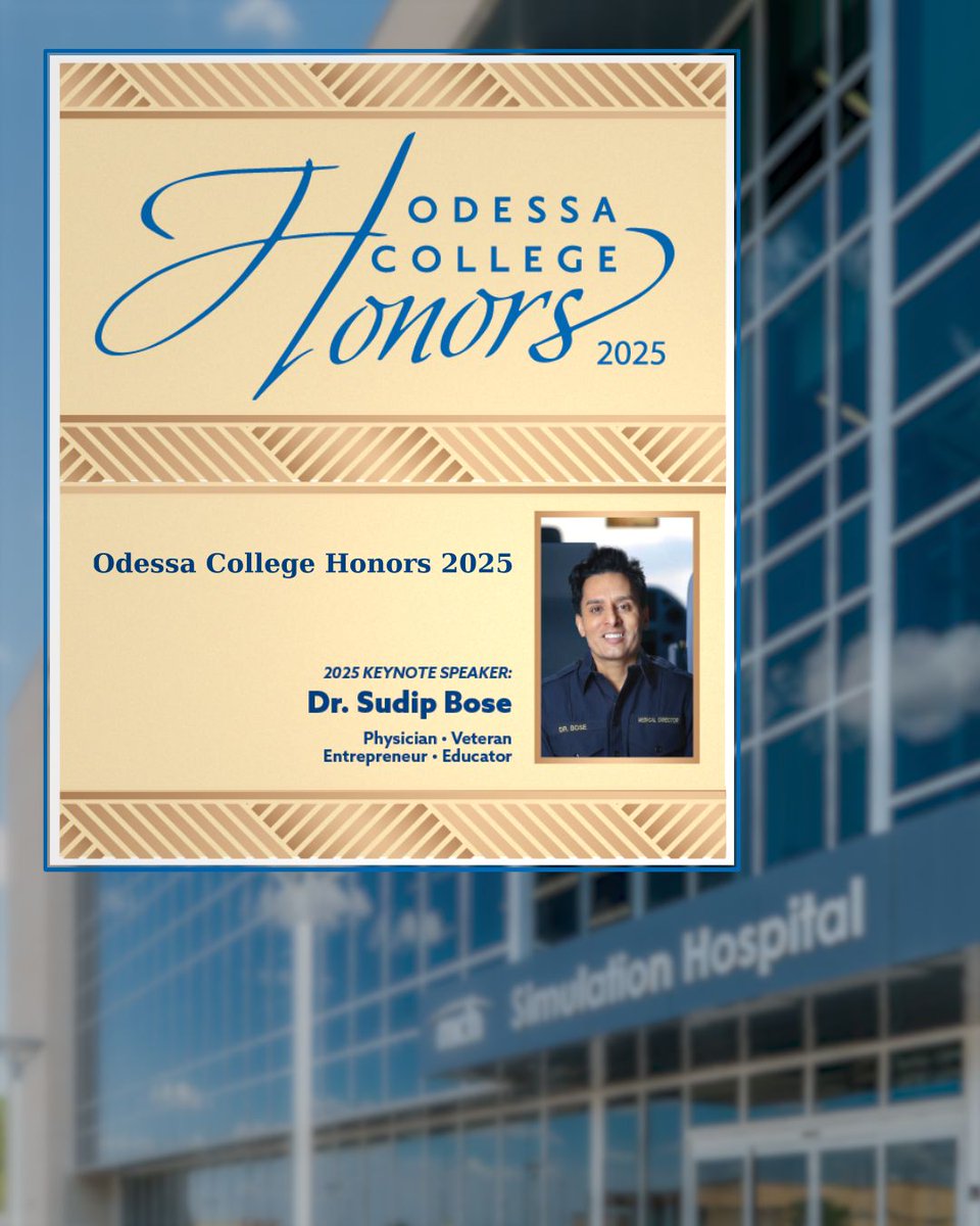 ✨ Excited to share ✨

This November I’ll deliver the keynote at the 18th Annual Odessa College Honors Luncheon, a celebration that raises scholarships for students in nursing, education, engineering, music &amp; more.

From combat medicine to the ER, I’ve seen how resilience &amp;