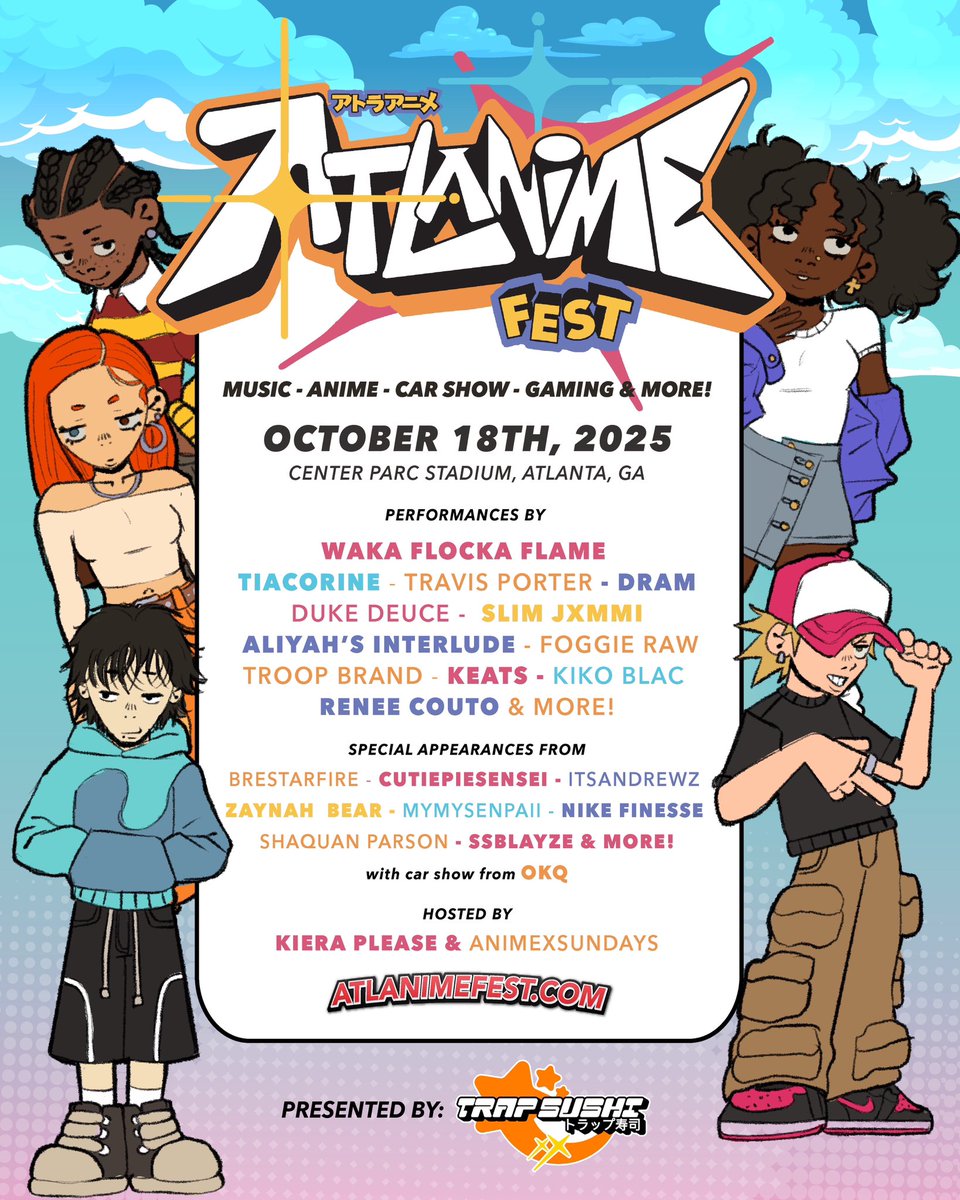 DaGeecheeGamer's tweet photo. 🚀 Time to make history with the first-ever #AtlanimeFest 🔥 y’all see this lineup??? @atlanimefest bout to make history!! #wakaflockaflame https://t.co/4AdmyXx2rN
