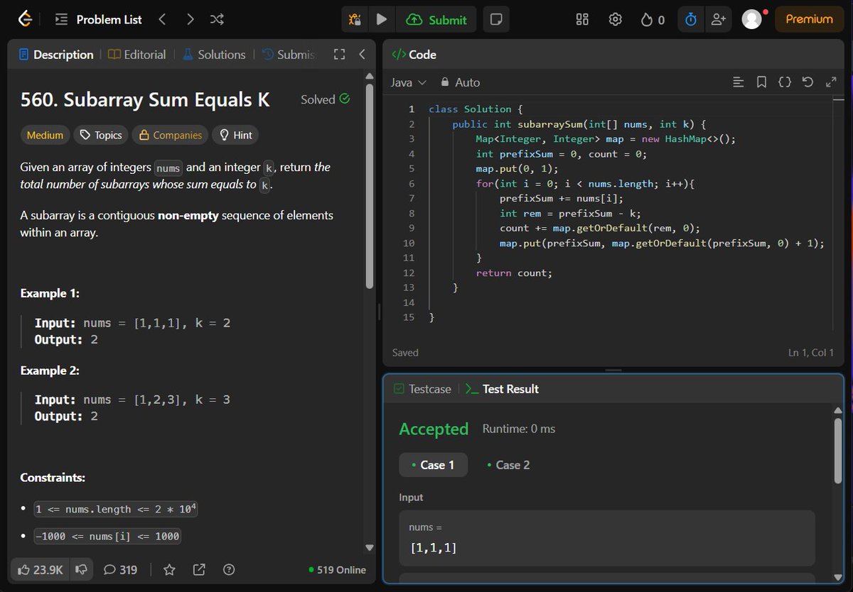 Krishh572's tweet photo. 1) Prefix + Sliding Window ✅ :-
→ Subarray Sum Equals K
→ Maximum Subarray
→ Maximum Average Subarray I
→ Longest Substring Without Repeating Characters
→ Longest Repeating Character Replacement
.
#DSA https://t.co/mOxKHkd1Ni