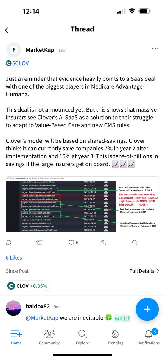 IntoCryptoSpace's tweet image. $CLOV is a ticking timebomb to the upside and it’s nearly time!

added note of over 50million shares are short on this company as it’s been gaining momentum these past few weeks

#Inevitable #shortsqueeze