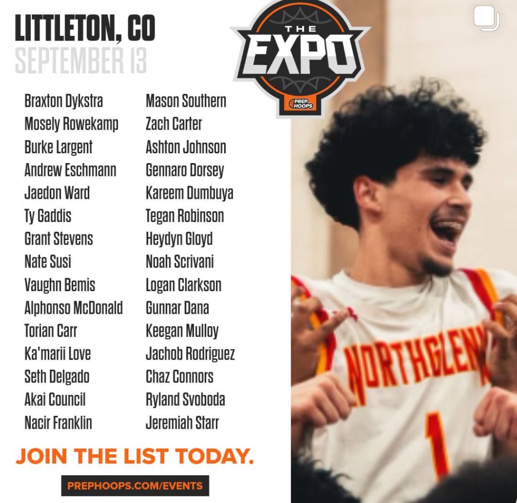 Can’t wait to attend The Expo camp this weekend Hoping for a fun and competitive experience!

<a href="/PrepHoopsCO/">Prep Hoops Colorado</a> 
<a href="/bolopez18/">Bobby Lopez</a> 
<a href="/COHoops5280/">Colorado Hoops</a>