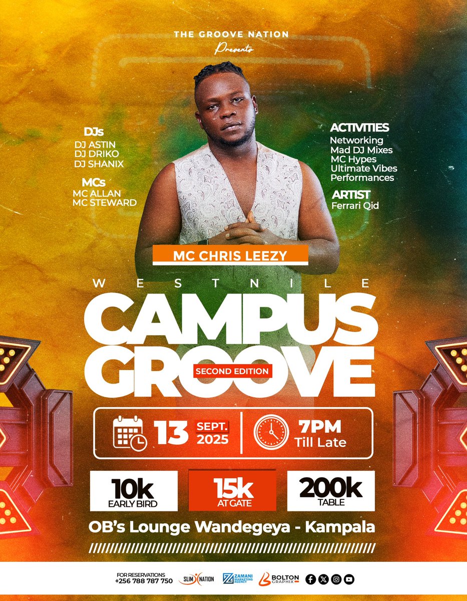 PifChris's tweet photo. I am scheduled to perform this Saturday at the WestNile Campus groove in Wandegea. 
Please do not miss it.
Mr.wikidii https://t.co/15PBt4O3gr