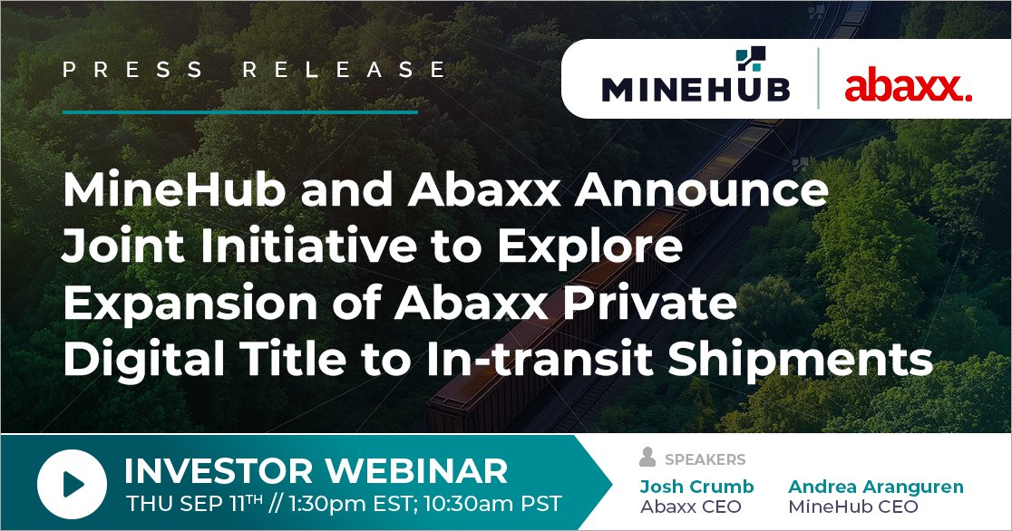 abaxx_tech's tweet image. Registration Reminder

@JoshCrumb joins @MineHub_Tech this Thursday at 1:30 p.m. ET for a webinar discussion covering the recently announced joint initiative to explore the expansion of Abaxx’s Private Digital Title to in-transit shipments.

Register Now
us06web.zoom.us/webinar/regist…