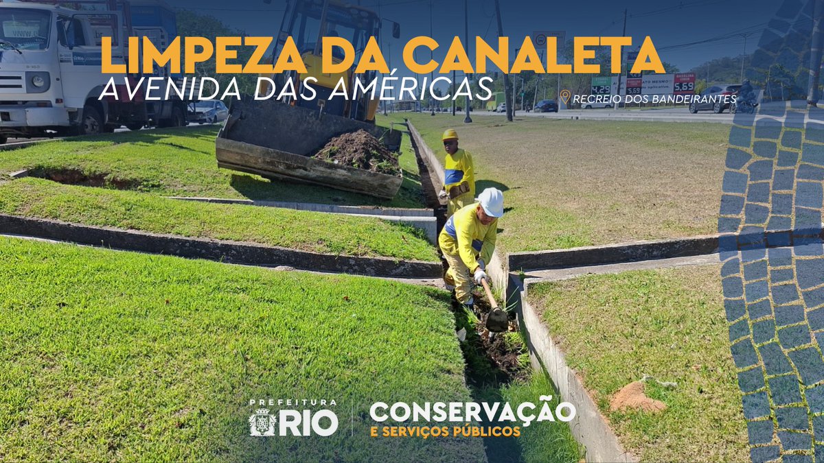 🧹Nossa equipe esteve na Av. das Américas, próximo ao BRT Dom Bosco, para realizar a limpeza manual da canaleta. Com a ajuda de um caminhão e uma retroescavadeira, garantimos que a drenagem da via funcione corretamente.
#ConservacaoRJ #Recreio #AvDasAmericas #ManutencaoUrbana