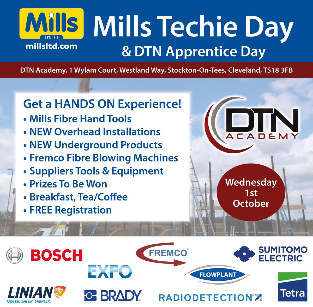 millsltd's tweet image. Don’t forget to register for Mills Techie Day and DTN Apprentice Day at DTN Academy Ltd, Stockton-on-Tees on Wednesday 1st October, from 8.30am-1pm. 🙌🏻 Join us for an exciting day of innovation, insights and connecting with industry experts.
Register now: eventbrite.com/e/163039841855…