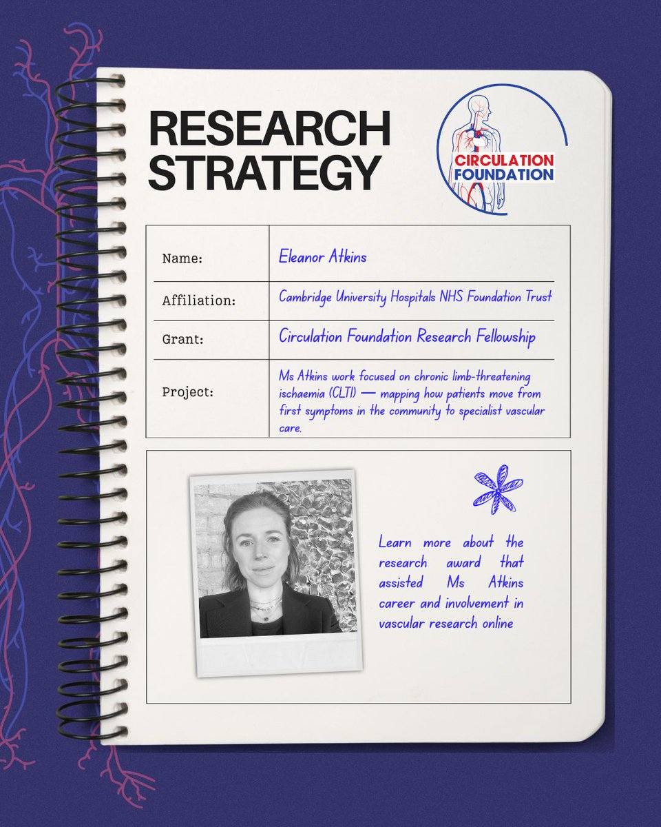 It's VA month day 9 and we'd love to share an insight into where some of your fundraising goes. 
Introducing one of our CF alumni and Ms Eleanor Atkins. 

Read more about Eleanor's work on our website. #VascularAwarenessMonth #KeepTheFlowStrong