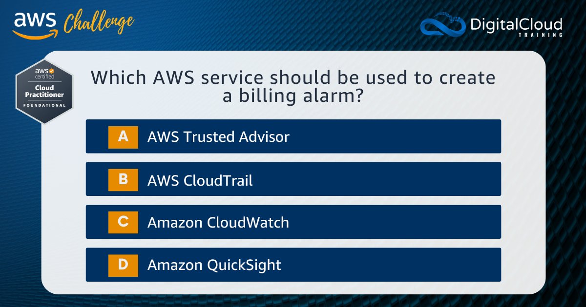 DigitalCloudT's tweet image. 📣 AWS CHALLENGE - Test your Knowledge

Know the answer? Post it in the comments below! 🙋

📌 For additional FREE AWS practice questions, visit dct.news/free-aws-quest…

#AWSCloud #AWSChallenge #AWSExamPrep