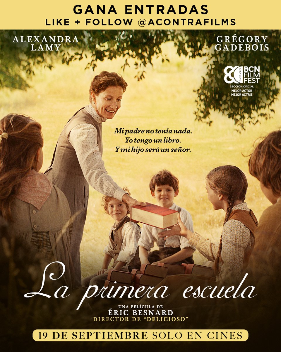 ✨ SORTEO ✨

🍿 Gana un pack de entradas dobles para ver "La primera escuela", la nueva película de Éric Besnard: un inspirador relato sobre las pioneras que llevaron la educación a la Francia rural.

Para participar:
🔄 Dale RT a esta publicación
💬 Menciona con quién irías a