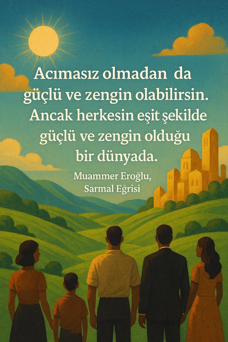 "Acımasız olmadan da güçlü ve zengin olabilirsin. Ancak herkesin eşit şekilde güçlü ve zengin olduğu bir dünyada." - Muammer Eroğlu, Sarmal Eğrisi