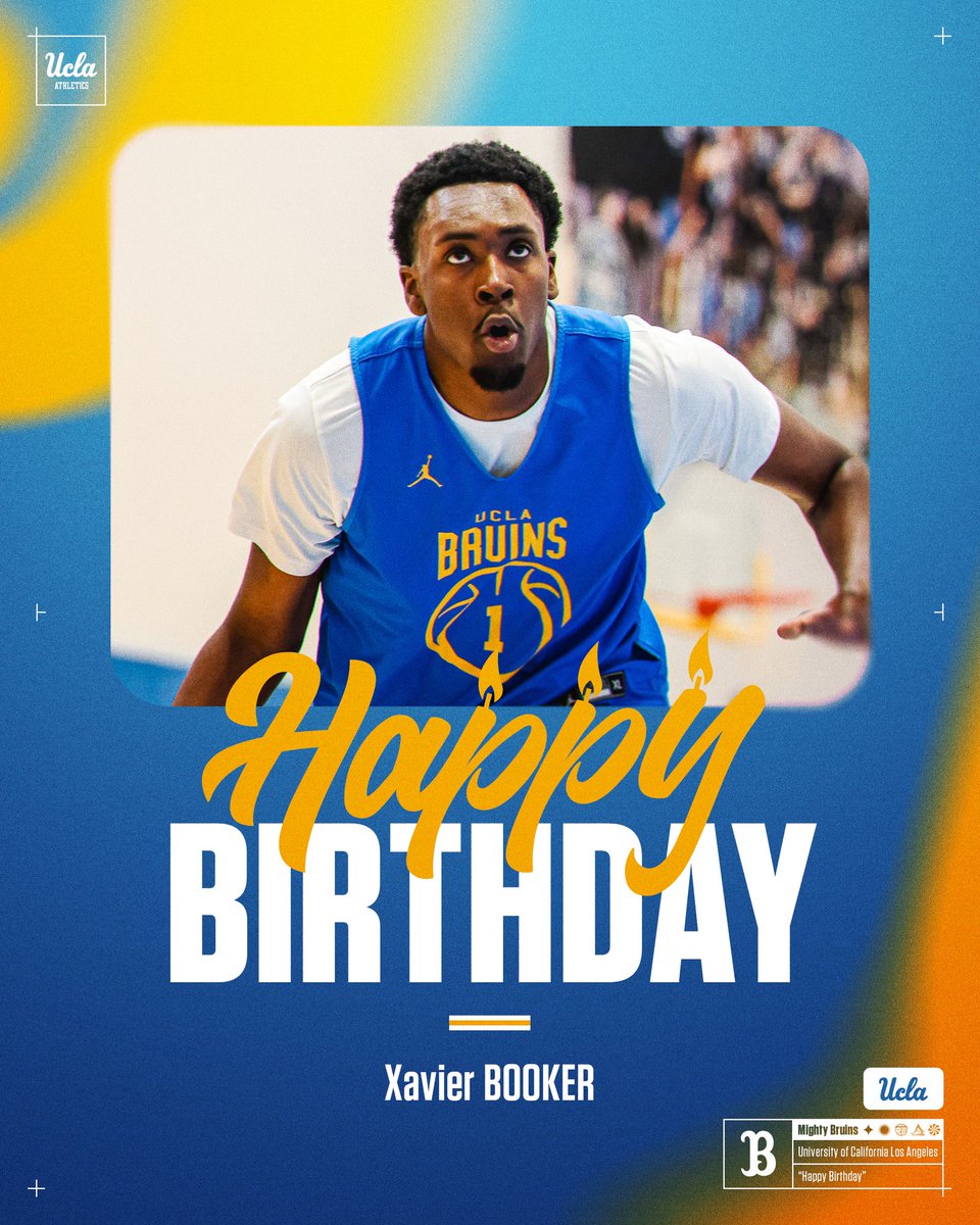 Wishing a 𝐇𝐀𝐏𝐏𝐘 𝐁𝐈𝐑𝐓𝐇𝐃𝐀𝐘 to Bruins’ forward/center Xavier Booker! 

#GoBruins | #HappyBirthday 🥳🎂🏀