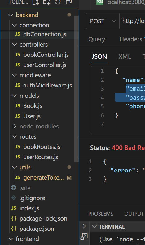 walkover215's tweet image. 🚀Day 9 of my learning journey!

No DSA today, focused fully on development. Spent the day refining business logic for BookMart.

✅ Added user schema, updated books schema, and built login/signup logic.
📷#100DaysOfCode #DSA #Developement