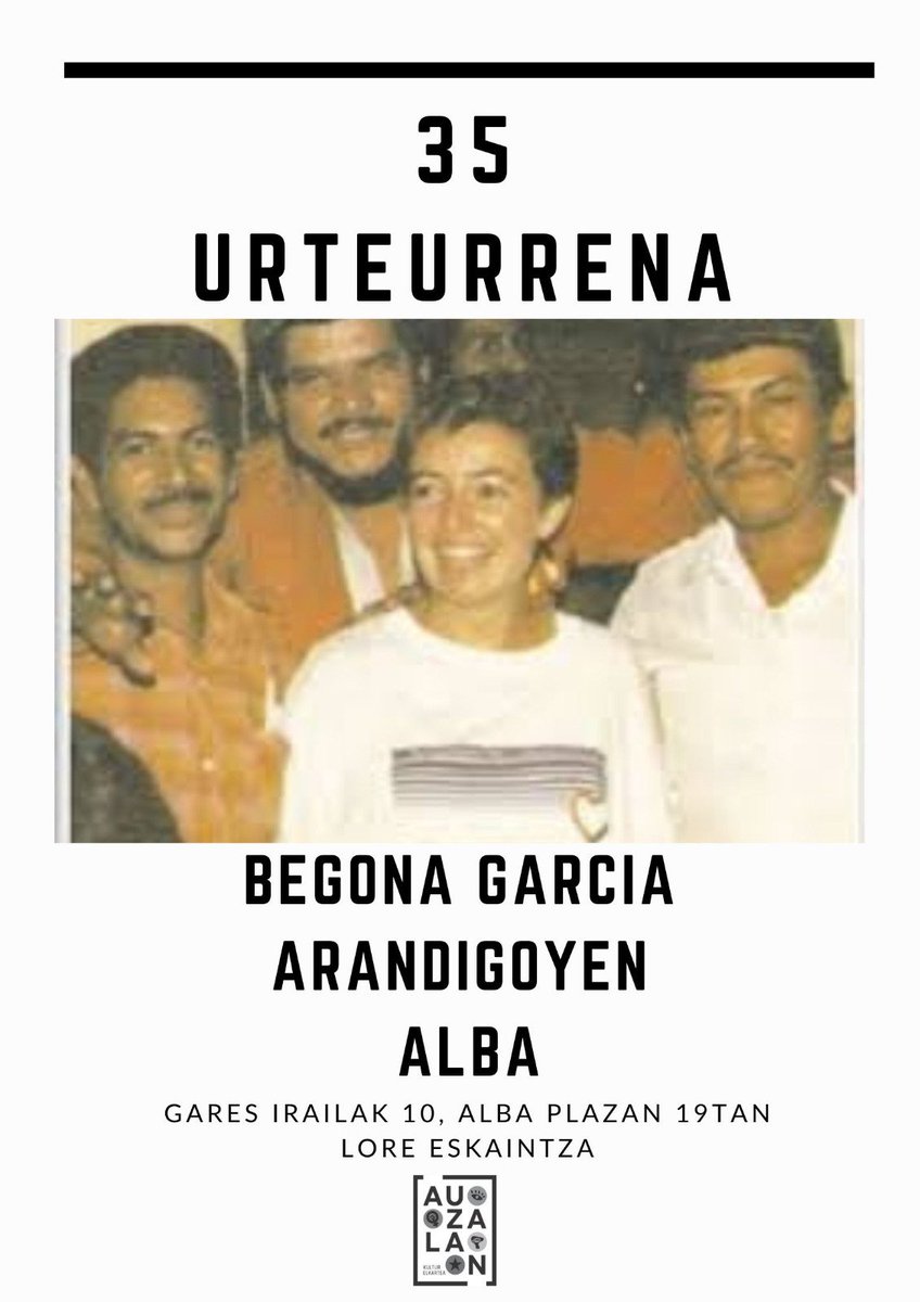 Begoña Garcia Albaren urteurrena.

Aniversario de Begoña Garcia Alba