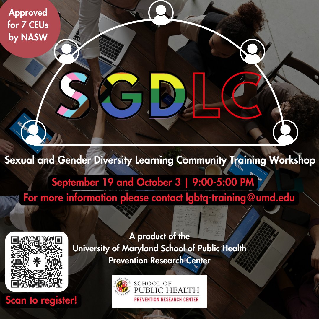We’re offering two sessions of the SGDLC Workshop! This 7-CEU-eligible training helps mental health providers and organizations enhance their LGBTQ+ competence. Join us on Sep. 19 or Oct. 3  Click the link in our bio to  learn more!  #mentalhealthawareness #LGBTQ