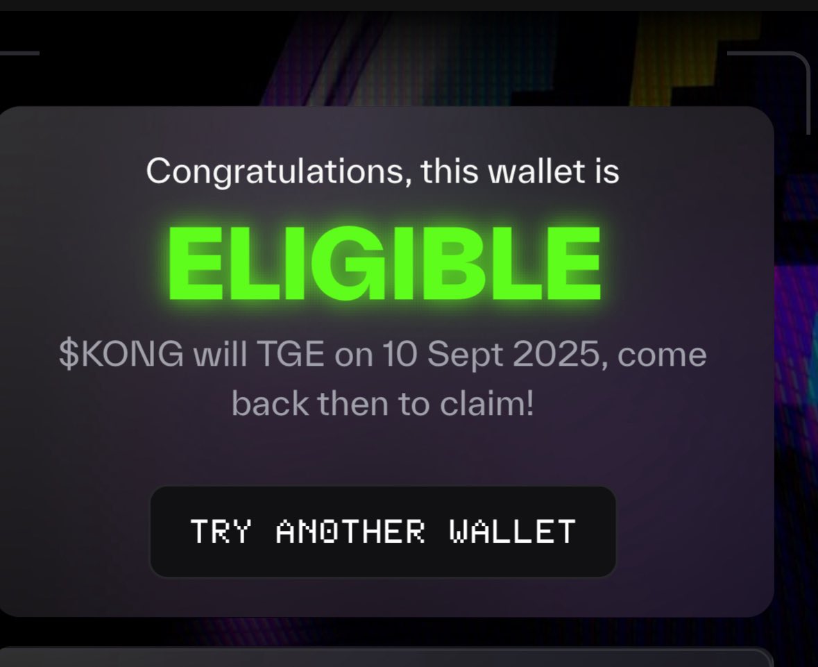 Eligible for $KONG