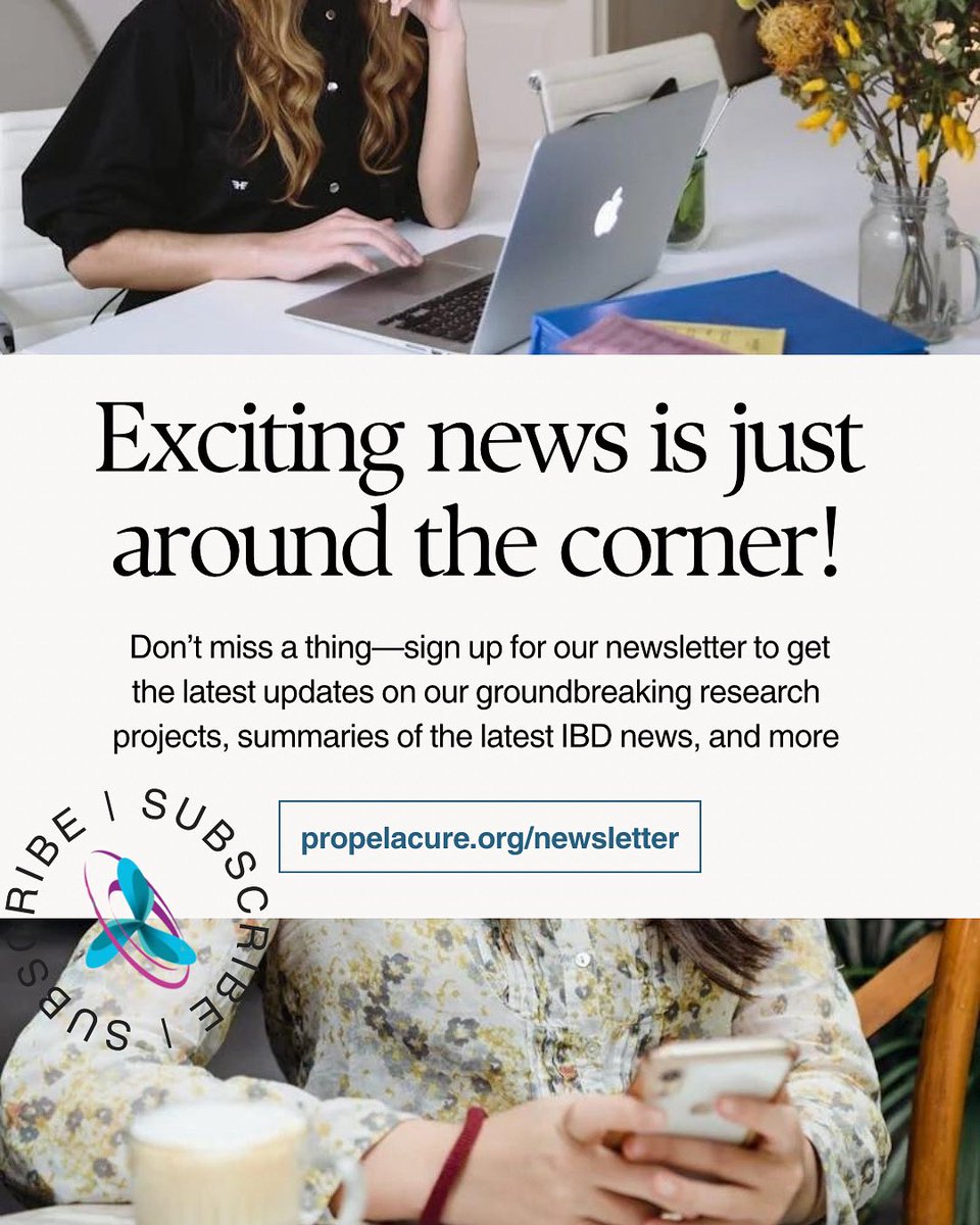 Our Fall newsletter is dropping soon! 🚀 Sign up today at propelacure.org/newsletter for exclusive content and all the latest research updates straight to your inbox.

#ibdawareness #crohnsdisease #crohns #ibd