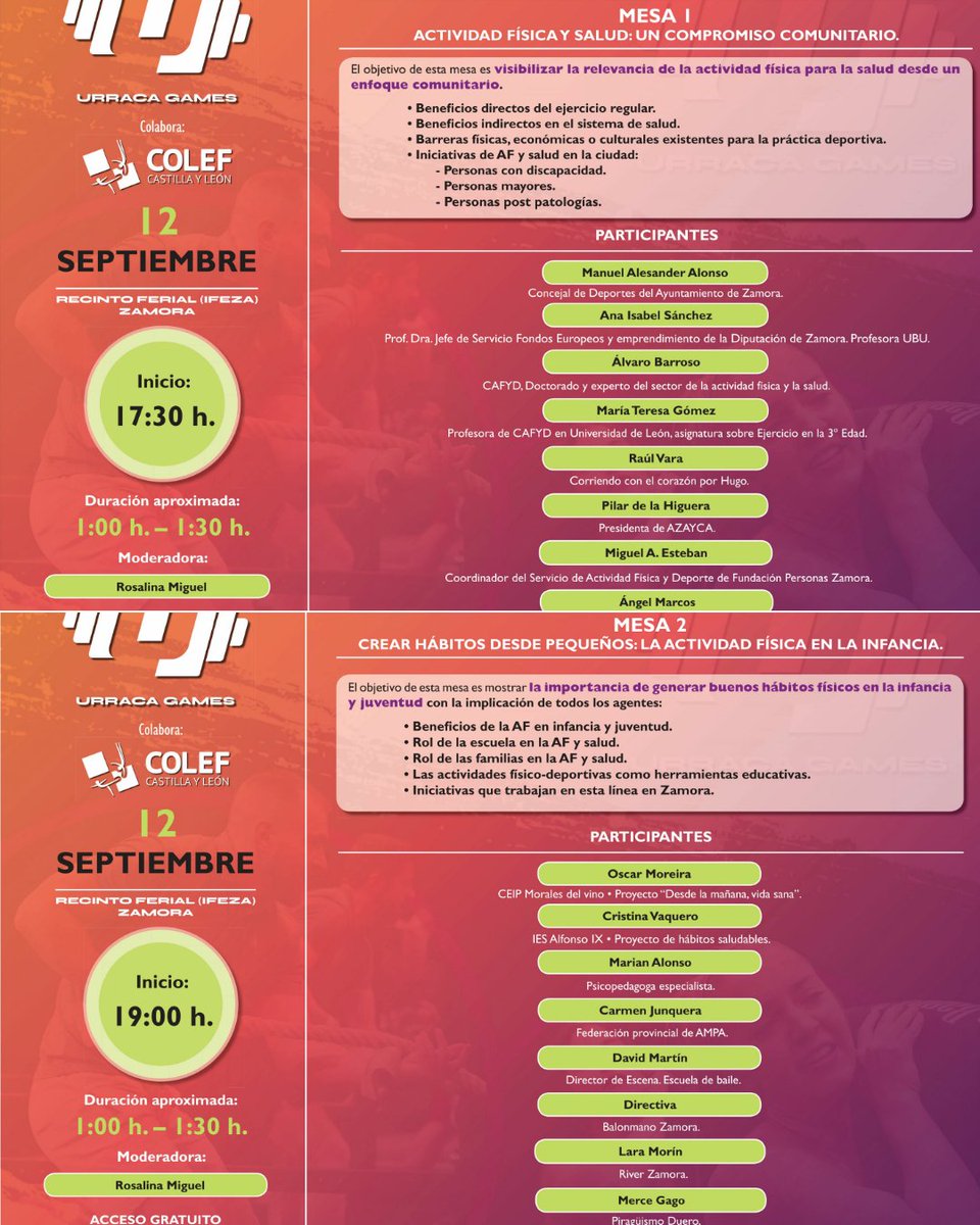 🏋️‍♂️ ¡Vuelven los Urraca Games a Zamora!
📅 Del 12 al 14 de septiembre en IFEZA, tres días de cross training, talleres, actividades infantiles, videojuegos y mucho más.