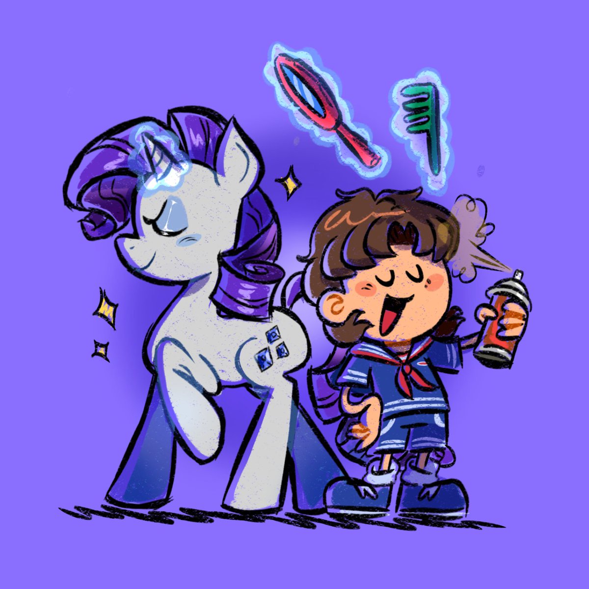 wichuiz's tweet image. (🧵) A thread about Joe Keery&apos;s characters alongside My Little Pony ponies / Personajes de Joe Keery junto a ponis de my little pony

1- Steve and Rarity
#Joekeery #fanart