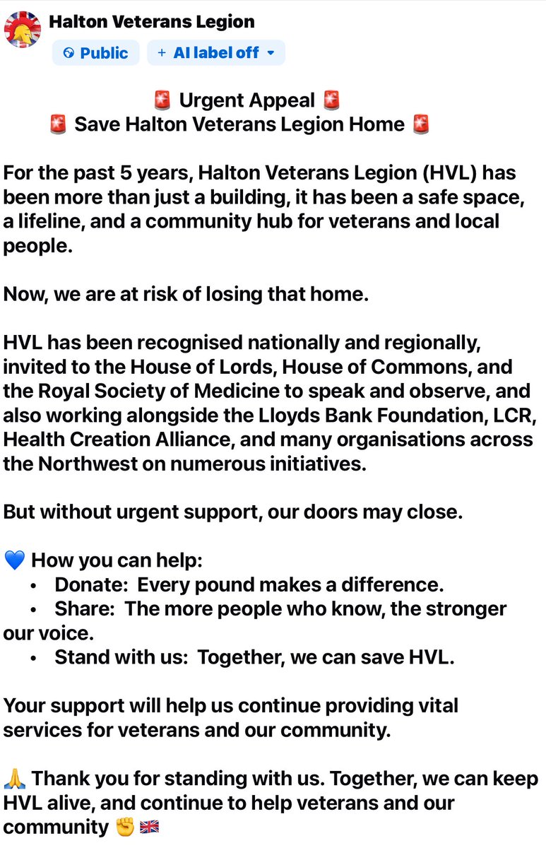 HaltonVetLegion's tweet photo. https://t.co/hX8lFitHdW @MikeMoranMBE @HaltonMayor @Chris_Carlin72 @HaltonBC @runcornworld @LCRMayor @LivEchonews @RiversideLCR @VcfseMh @Tankslider @BlockCic @PoppyLegion @HaltonChamber @WidnesRL @RuncornLinnets @EITC @LFC @capliverpool @RadioCityLeanne @billymooreAPBD https://t.co/bsgkcyz5i6