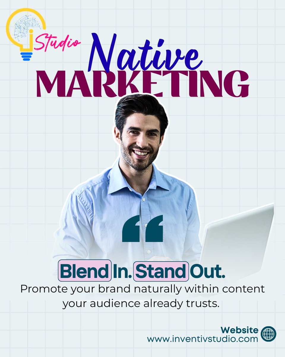InventivTechno's tweet image. iStudio Native Marketing blends your brand into trusted content—so it stands out. We focus on credibility, not clutter. No gimmicks, just strategy that works. Promote smarter at inventivstudio.com 
#NativeAds #ContentMarketing #InventivStudio