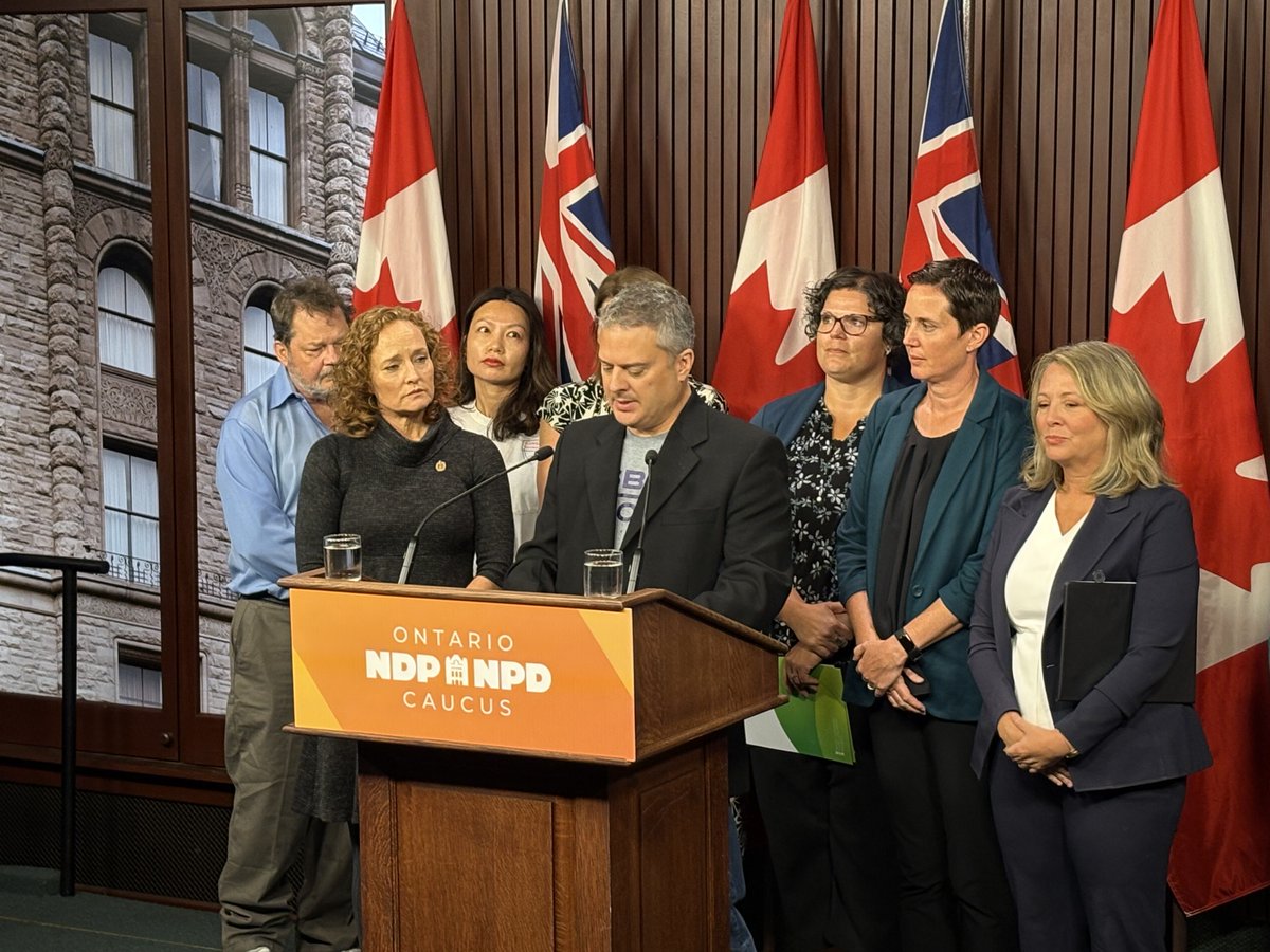 osbcucscso's tweet photo. 📢 Today, OSBCU President Joe Tigani stood with parents, education unions &amp; the @OntarioNDP at Queen’s Park to speak out against the possible elimination of school board trustees.

“This is about silencing communities, not helping students.” https://t.co/WWbVf0lKen