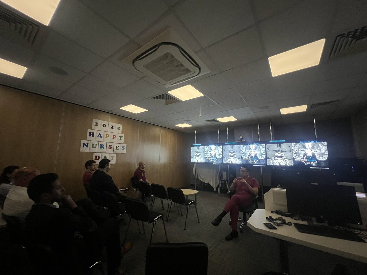 NeuroradLal's tweet image. An absolute pleasure to host superlative visiting Prof @iantmark to our practice @GSTTnhs @KingsCollegeNHS. We learned enormously from his stellar expertise in all things #spinalCSFleak #SIH &amp;amp; #pituitary imaging! Thank you for sharing expertise, AMAZING talks &amp;amp; new concepts!🤩👏