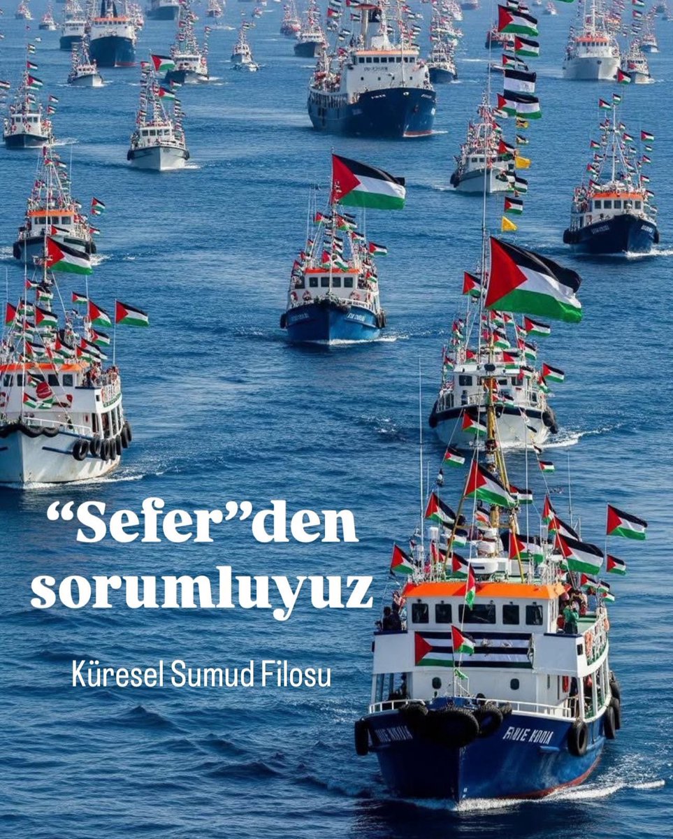 İsrail'in #Katar saldırısı barbarlık!
Bir gün bütün barbarlıklarının hesabını verecek, ağır ödeyecek!

Sumud Filosu çıktı yola…
Sefer, en büyük zaferdir!
Büyüye büyüye soykırımcıları durduracak bu sefer inşallah!

#SumudForGaza #SumudFlotilla #MeTooFromGaza
