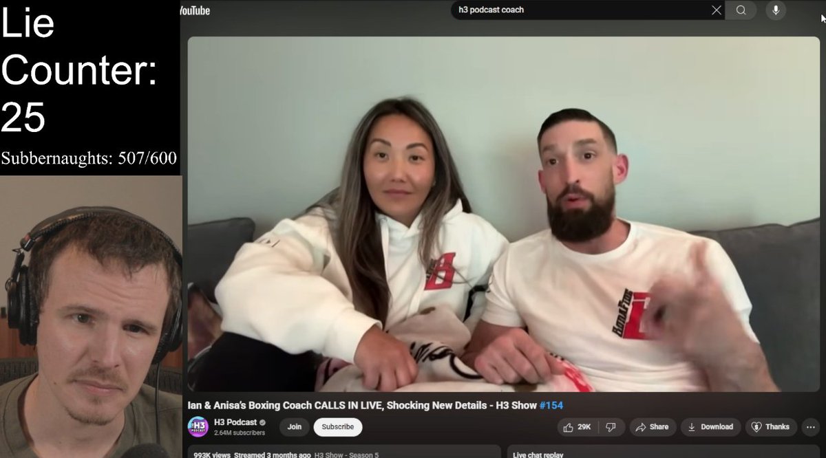 Ian is now streaming on Twitch and going through this video with a 'Lie Counter'. The salt is still very much present. Ian, what is happening?