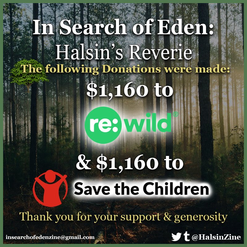 HalsinZine's tweet image. 🌿DONATION ANNOUNCEMENT!🌿

With the ending of the project, we're excited to announce we were able to donate a total of $2320 between our 2 charities. $1160 each to @SavetheChildren  and @rewild 💚

Thank you all for your support 💚

Receipts in the next post 👇🏻