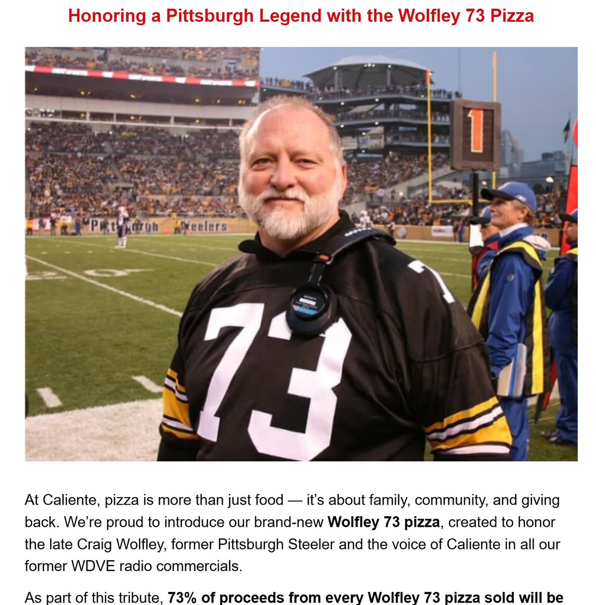 Craig Wolfley 🏈🎙🎧🎤 (@craigwolfley) on Twitter photo So cool!! Thank you <a href="/calientepdrafth/">Caliente Pizza and Draft House</a> for always giving back and making a difference!! <a href="/lightoflife/">Light of Life</a> <a href="/steelers/">Pittsburgh Steelers</a> <a href="/iHeartRadio/">iHeartRadio</a>
patch.com/pennsylvania/p… So cool!! Thank you <a href="/calientepdrafth/">Caliente Pizza and Draft House</a> for always giving back and making a difference!! <a href="/lightoflife/">Light of Life</a> <a href="/steelers/">Pittsburgh Steelers</a> <a href="/iHeartRadio/">iHeartRadio</a>
patch.com/pennsylvania/p…
