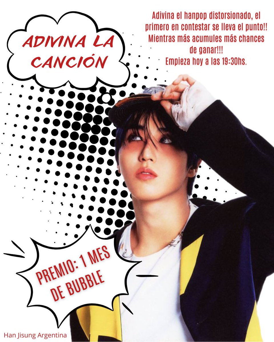 HanjsngARG's tweet photo. 📢 STAY!!!
RECUERDEN QUE A LAS 19:30HS EMPIEZA EL PRIMER JUEGO DE LA #HanWeek!!!!
🎧ADIVINA LA CANCIÓN🎧
PREMIO: 1 MES DE BUBBLE DE NUESTRO QUOKKA 🐿💗✨️
NO SE LO PIERDAN!!! https://t.co/QRUOJU8Vgn