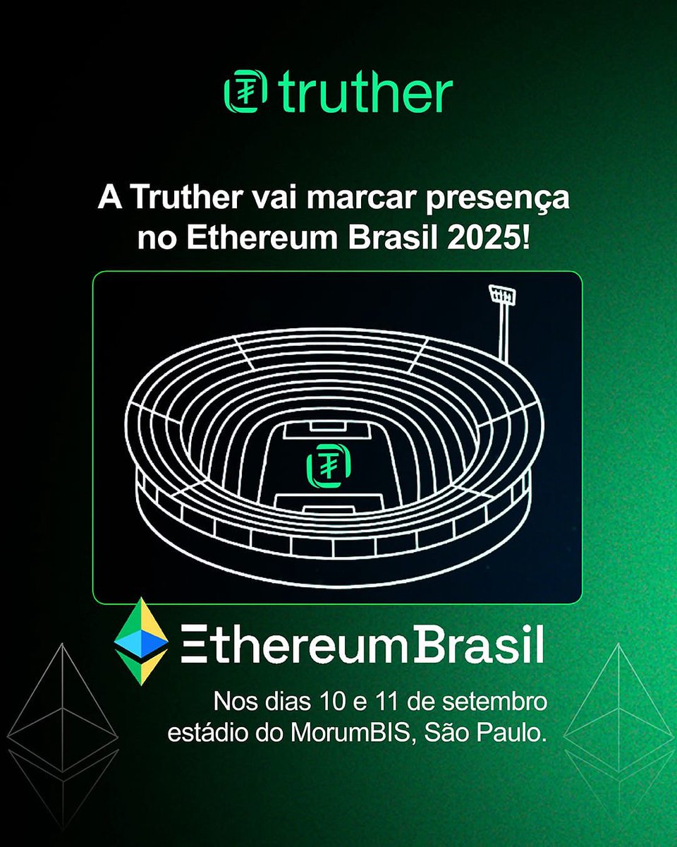 truther_to's tweet image. Dias 10 e 11/09 estaremos no MorumBIS, SP, trocando ideias, conexões e mostrando o que estamos construindo. 

Se vai estar lá, chega junto! 👊

#EthereumBrasil #Web3 #Blockchain #Truther