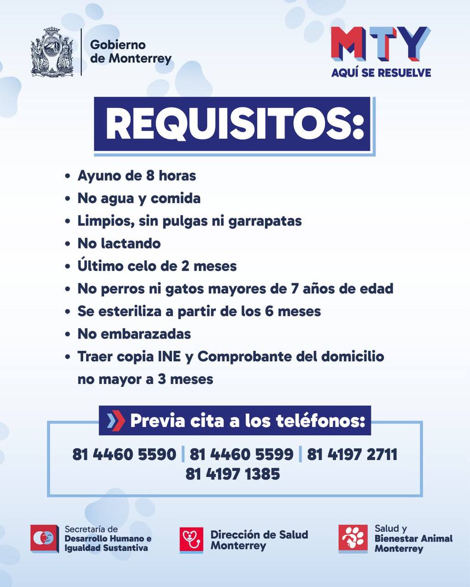 ¡Te invitamos a la Brigada de Esterilización Canina y Felina!

Ven y aprovecha este servicio que tenemos totalmente gratuito para ti.🐾

#AquíSeResuelve #BienestarAnimal