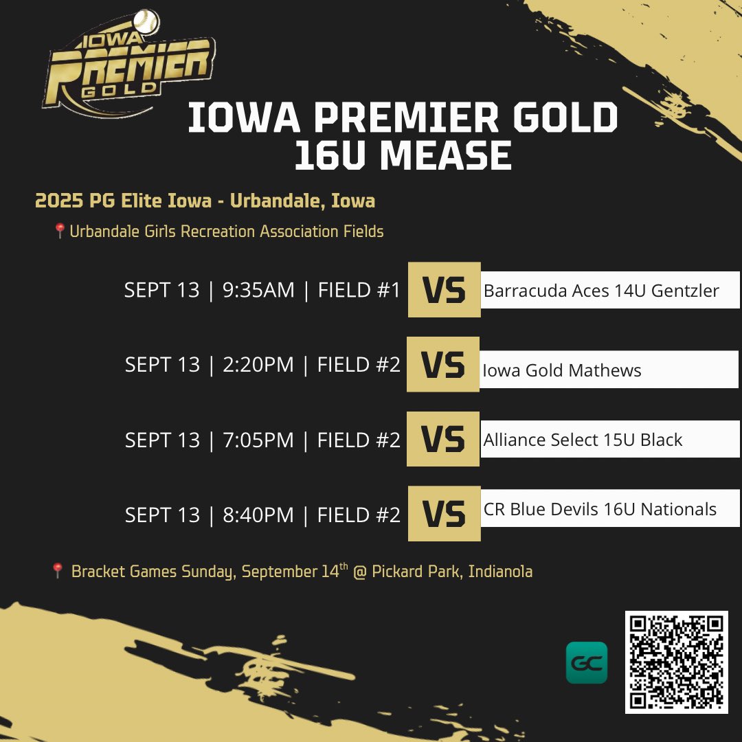🔥 WEEKEND SCHEDULE ⬇️

📍Saturday - Urbandale
📍Sunday - Indianola

<a href="/IowaPremierFP/">Iowa Premier Fastpitch</a> <a href="/PG_Softball/">Perfect Game Softball</a> #IPFLIFE