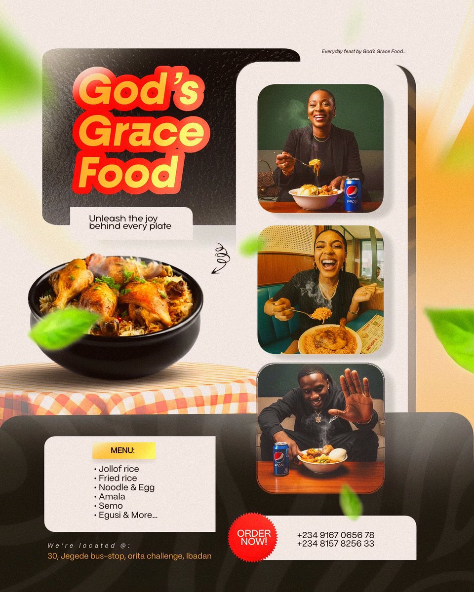 Realdarkgraphix's tweet photo. What stood out to you in this design? 

We didn’t  just want to create a food design we aim to create human experiences.  
From the colors to the steam rising off that plate, every element was crafted to capture the joy, culture, and flavor behind every bite.  

#ngd #fyp #X https://t.co/7Nph1wQY1r