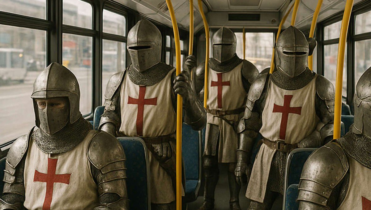 Safety-Conscious Passengers Now Donning Full Suits Of Crusader Armor To Ride Public Transit buff.ly/iFnUheD