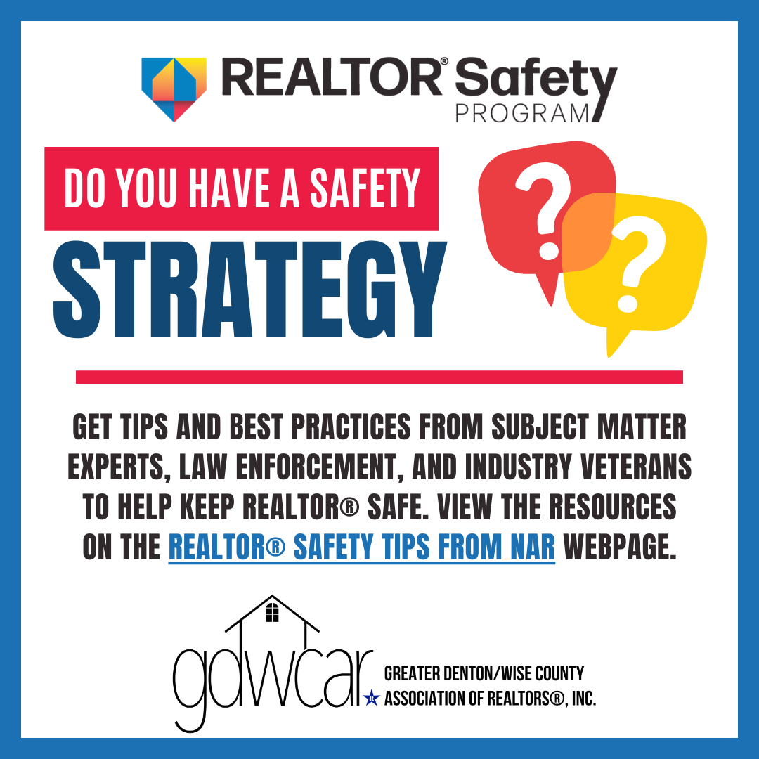 🔰Do you have a #SafetyStrategy? Here's tips from the experts, law enforcement, and industry veterans to help keep #REALTOR® safe.

☝️View the resources on the #REALTORSafety Tips from #NAR webpage at nar.realtor/safety