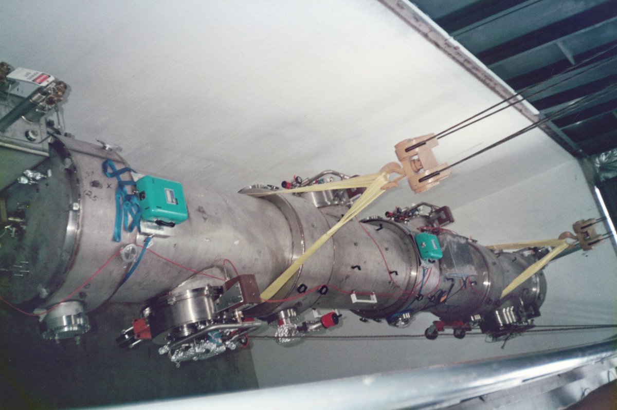 35 years ago, the first section of our particle accelerator was lowered into the CEBAF tunnel. These photos, captured by Charlie Reece, mark the day CEBAF welcomed its very first cryomodule, the “Gray Ghost.”