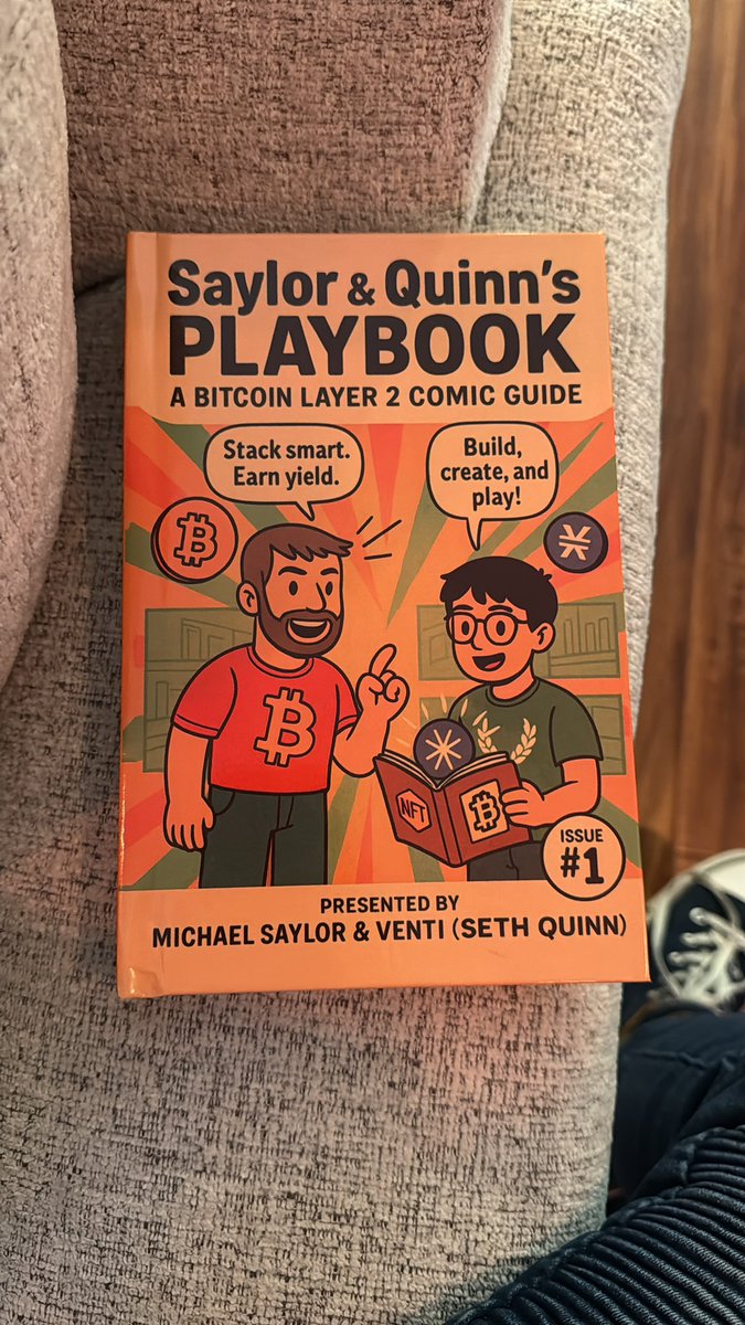 SethQuinn44's tweet photo. Well, it’s finally here!!! 
Sailor and Quinn’s playbook !!! 
Thank you @mixamprint 
Thank you @saylor and Venti !!! 
Thank you dad for inspiring me to create this. 
I want to thank my followers!!! 
I want to thank Satoshi for Bitcoin 
#Bitcoin #BitcoinBook #BitcoinComicBook #BitcoinAuthor #BitcoinSelfPublishing #Author #AuthorCommunity #SelfPublishing #SelfPublishingCommunity #BitcoinArtist #Artist #ArtistCommunity #Books #Comicbooks #Stacks #MichaelSaylor