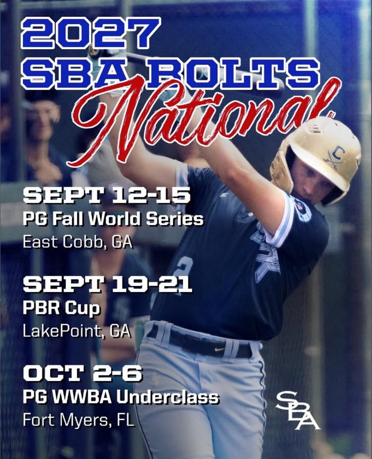 Hype for the fall season! Here is my schedule with SBA Bolts National 2027. I will be wearing jersey #3.
<a href="/BrianDavis_SBA/">Brian Davis</a> <a href="/SBATheShow/">Showcase Baseball Academy</a> <a href="/jakerobbins49/">JAKE ROBBINS 🇺🇸</a> <a href="/FlatgroundBats/">FLATGROUND Hitting</a> <a href="/PG_Scouting/">Perfect Game Scout</a> #fallball