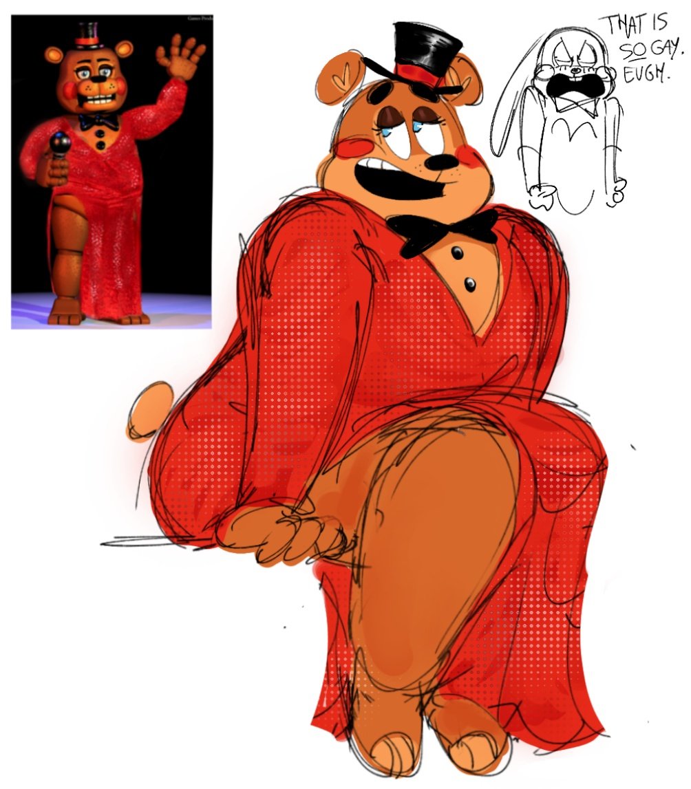 this is like the second time i draw him wearing that dress but i dont care i love him. also the last time i drew him like that was a long time ago. and he makes me sick. also he looks good in that dress