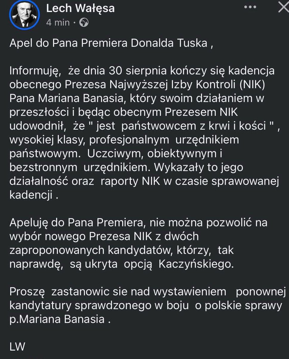 ANUeuropejka (@anu17778097) on Twitter photo 📢 PANIE PREMIERZE 🇵🇱 RP <a href="/donaldtusk/">Donald Tusk</a> PROSZĘ ROZWAŻYĆ ➡️ TEN👇 APEL‼️
PAN LECH WAŁĘSA‼️ MA 💯% RACJI, JESZCZE NIE JEST ZA PÓŹNO ... 📢 PANIE PREMIERZE 🇵🇱 RP <a href="/donaldtusk/">Donald Tusk</a> PROSZĘ ROZWAŻYĆ ➡️ TEN👇 APEL‼️
PAN LECH WAŁĘSA‼️ MA 💯% RACJI, JESZCZE NIE JEST ZA PÓŹNO ...