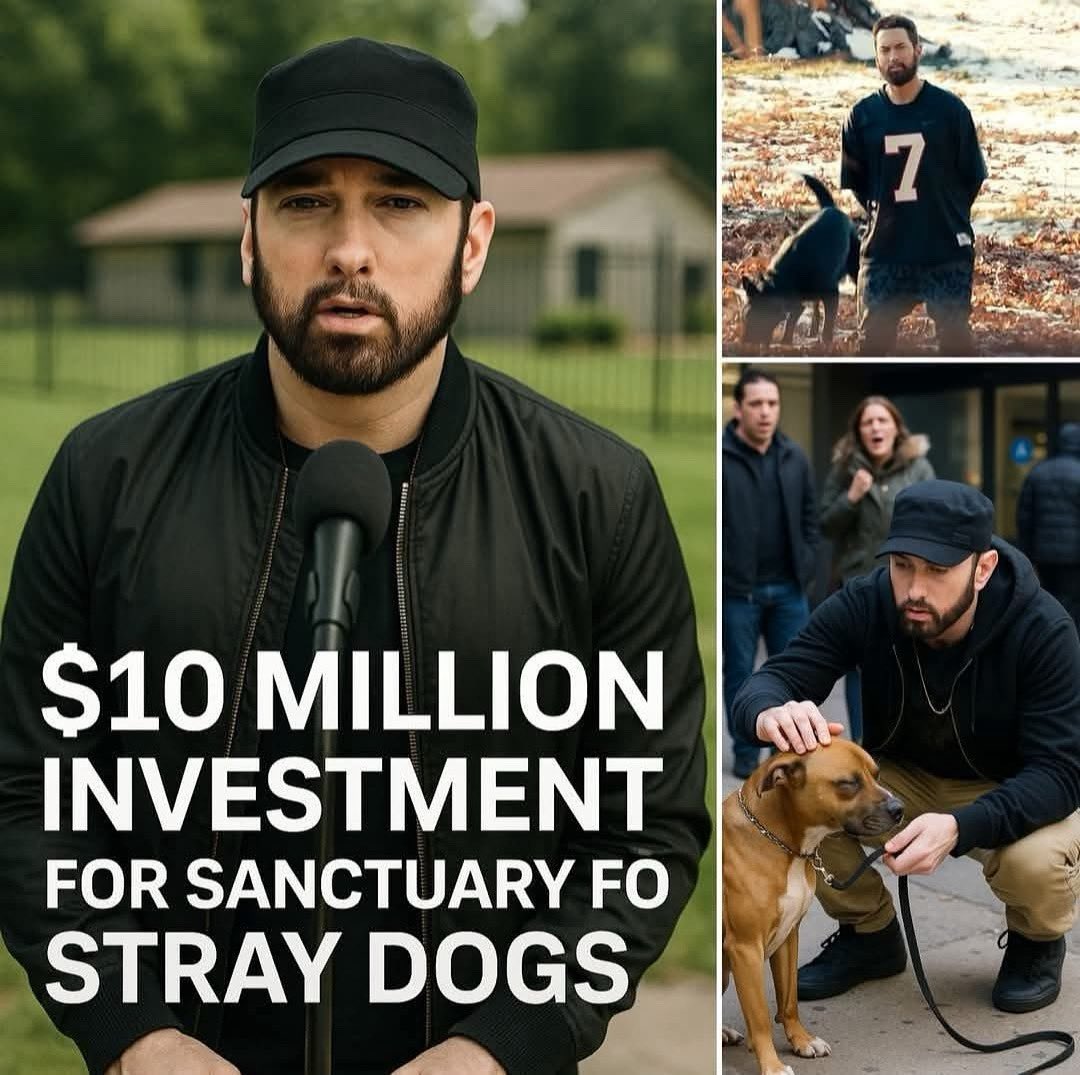 Jennweenink's tweet image. SOCIAL MEDIA SHOCKER: Eminem unexpectedly announces a $10 million investment to build a “paradise” for stray dog rescue – promising love and shelter for thousands of abandoned dogs! 💯🙏🏼@peta @Eminem