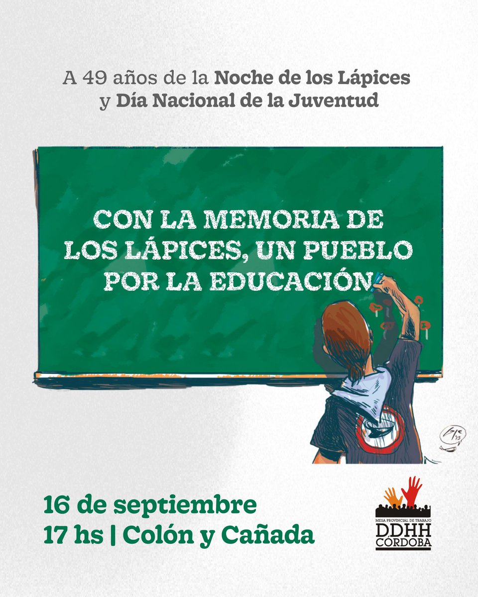 hijoscba's tweet image. Se viene!! A la calle!!
Los lápices siguen escribiendo!!
#Son30000 #FueGenocido