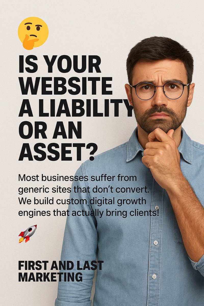 FirstAndLastM's tweet image. &quot;Is your website a liability or a #DigitalGrowthEngine? 🤔 Many businesses lose clients with generic sites &amp;amp; bad SEO. We custom-code powerful websites that convert visitors into clients. No Wix, no WordPress. Just results. 🚀 #FirstAndLastMarketing #WebDesign #MarketingTips