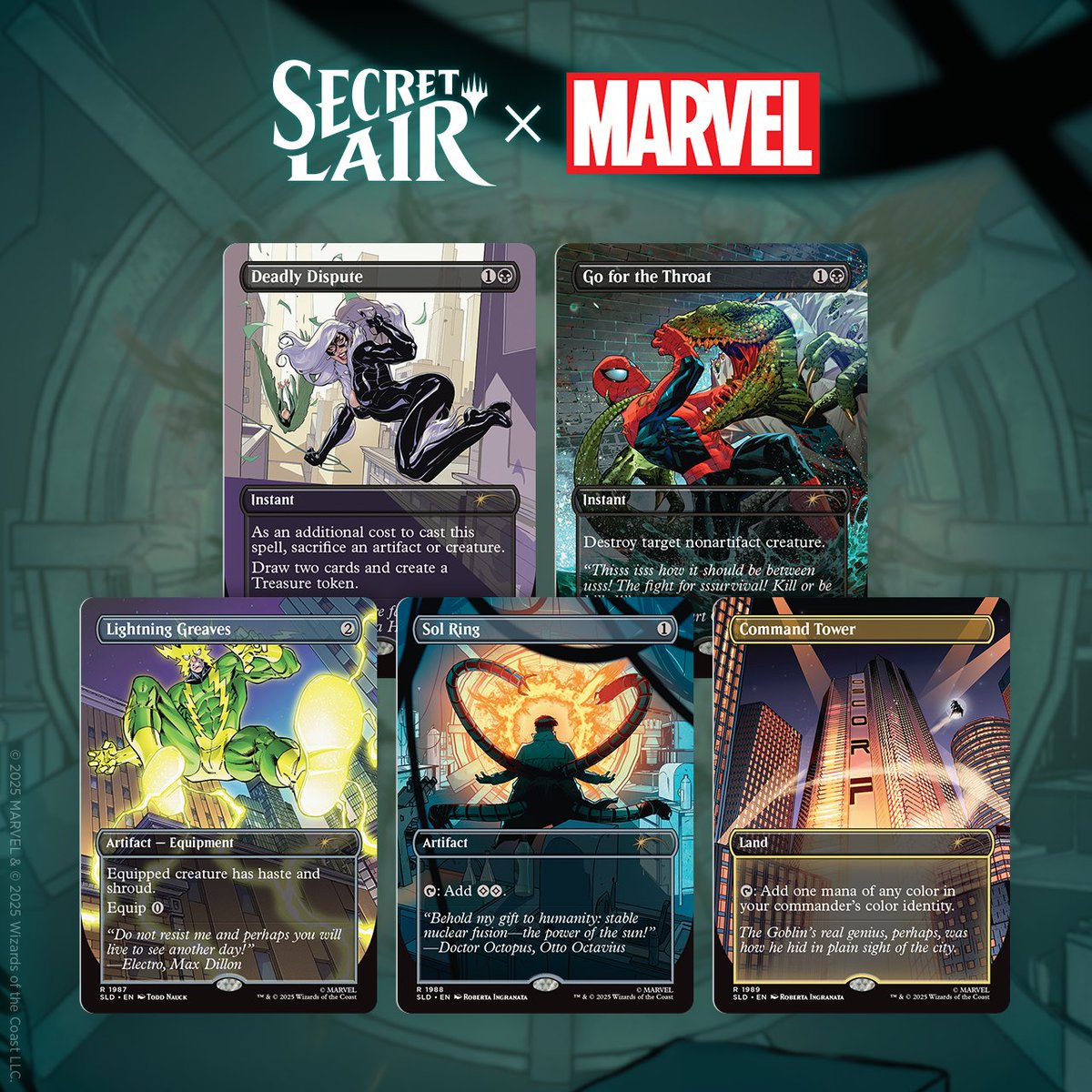 MTGSecretLair's tweet photo. THIS JUST IN: SPIDER-MAN CAPTURED!
His every move caught on camera and immortalized in this #MTGxSpiderMan Superdrop! Masked menace, or neighborhood hero? 

See all the drops: https://t.co/3xceeyR0D6 https://t.co/20VXmXOJVE