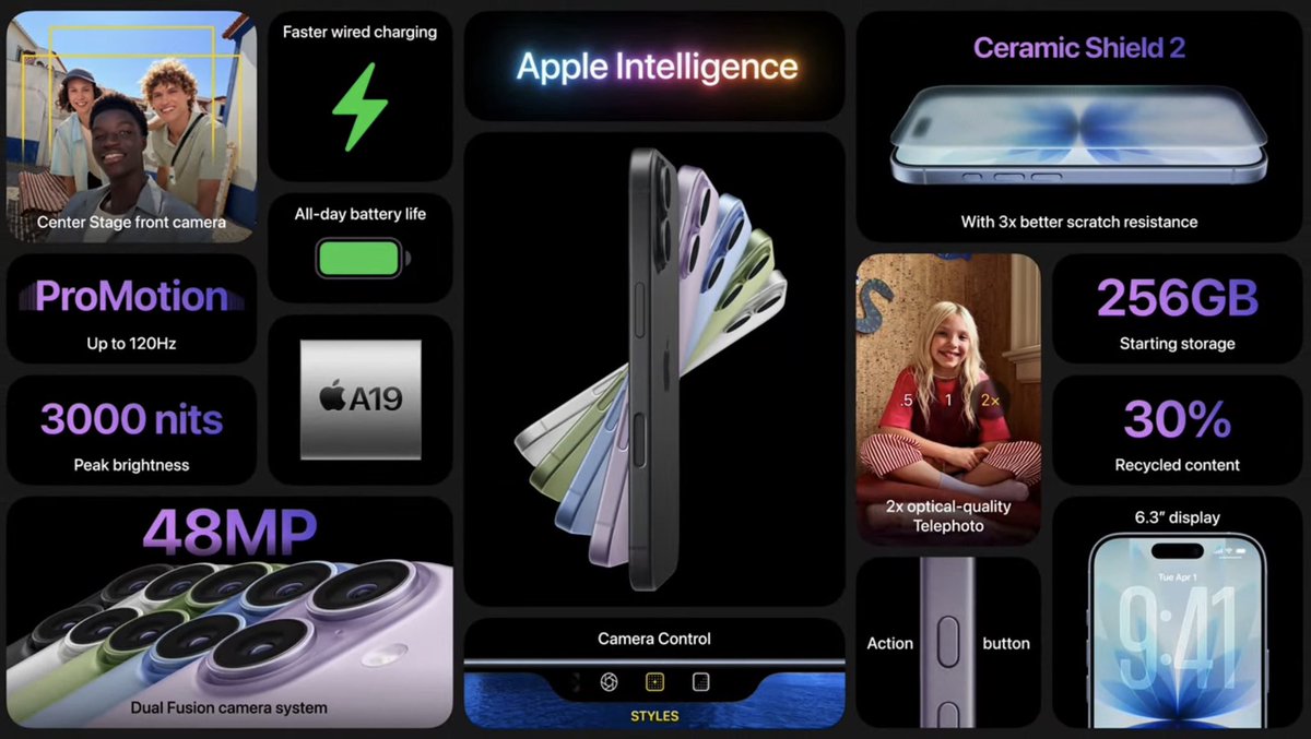 iphone_apps's tweet image. iPhone 17 starts with 256gb of storage, comes with a stronger screen, an upgraded camera, and more!
#AppleEvent