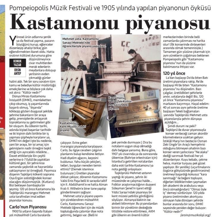 Kastamonu’da 120 yıl önce piyano imal ediliyormuş. Bugünkü Cumhuriyet Gazetesi’nde…
⁦<a href="/cumhuriyetgzt/">Cumhuriyet</a>⁩ 

cumhuriyet.com.tr/yazarlar/konuk…
