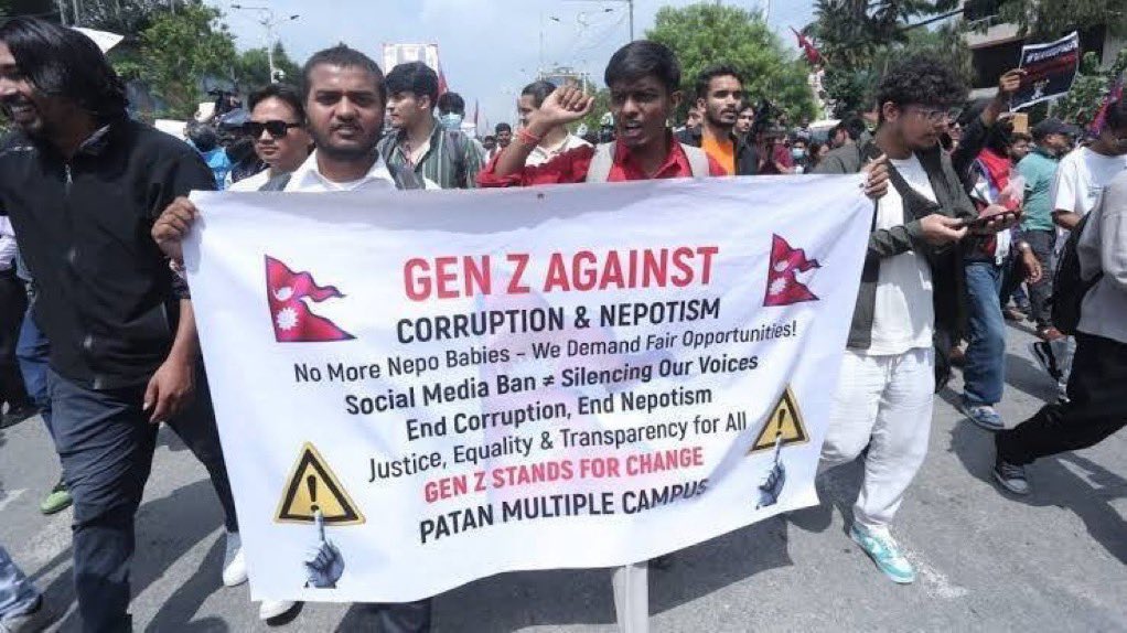 What we see in Nepal today is a step taken too far.
I don't support burning government buildings or stripping individuals of their dignity.

Protests is a democratic right but within the dictates of the law.

Hope they don't evolve into a bigger mess.

IMO.